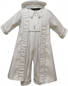 Boys Satin Christening w/ Pearls on Jaket